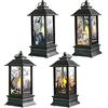 Hileyu 4 pz Lanterna di Halloween Luce notturna a LED lanterna di Halloween Lanterne decorative per candele all'aperto Lampada a sospensione a vento Halloween Candele LED tremolanti senza fiamma con batteria