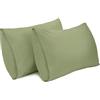 Lirex 2-Pack Federe per Cuscini, 100% Cotone Traspirante Federe Pillow Covers, 40 x 60 cm, Verde Oliva