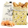 Yoreva 2 Pezzi Sacchetto per Pane in Cera d'Api Naturale | Sacchetti di Cotone Riutilizzabili Extra Grandi,per Mantenere il Pane e i Prodotti da Forno,32 × 43 cm