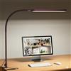 SKYLEO Lampada da Scrivania LED Collo di Cigno Flessibile - 5 Modalità Colore x 11 Livelli di Luminosità - 1300LM - Funzione Timer e Memoria - 12W Lampada con Pinza - Rosso