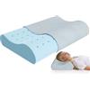 Releep Cuscino Cervicale per Chi Dorme di Lato, Cuscino Ergonomico in Memory Foam al Gel Regolabile, Cuscino Sagomato per un Sonno Ristoratore