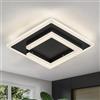 Qamra Plafoniera Led Soffitto LED, Plafoniera Soffitto in Acrilico Nero da 20 cm, Plafoniere Quadrate per Soggiorno, Camera da Letto, Ccorridoio, Cucina e Sala da Pranzo