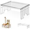 runyuanshuo Ripiano Salvaspazio Cucina, Organizer Cucina Dispensa Scaffale Estraibile | Scaffale Estraibile 30-50cm Ripiani Regolabili E Impilabili Per Piano Lavoro, Armadio Frigo Salvaspazio Trasparente