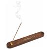 LIDOHEALCO Porta incenso in legno di noce con recuperatore di cenere, bruciatore di incenso raffinato in lega di rame, 3 fori per incenso sottili e spessi, ideale per meditazione, yoga, spa - 25 cm