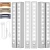 JVURICE Lampada LED per Mobile con Sensore di Movimento, Luce per Scale Compatta da 18 cm, Temperatura Colore 7000/4500/3000 K, Controllo Luminosità, Lampada Magnetica, Ricaricabile tramite USB-C