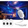 JIABAOZ Proiettore Galassia Soffitto, Proiettore di Stelle HD con Rotazione a 360°, Luce Notturna USB per Camera da Letto, Cameretta e Soggiorno (3 Films)