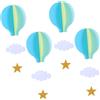 Tomaibaby 4 Pezzi Di Ornamenti Appesi 3D - Palloni Aerostatici,E Stelle in Chiaro E Beige Per Decorazioni Natalizie E Per La Casa