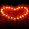 GOMETY 24 lumini a forma di cuore LED, 1000 pezzi, petali di rosa e 24 candele a forma di cuore senza fiamma, per matrimoni, San Valentino, proposte di matrimonio