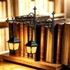 HUIKUANGEU Lampadario per Libreria,2 Pezzi Lampada da Libreria per Biblioteca | Illuminazione Decorativa per Scaffale,Stile Lanterna Vintage,Mini Fermalibri Decorativo,Luci Decorative Per Angolo Lettura