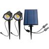 Suprema, Set 2 Picchetti LED Solari da Giardino, Pannello Orientabile, 180 Lumen, Luce Naturale 3W COB, Sensore Crepuscolare, Impermeabile IP65, Autonomia 8 Ore