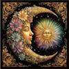CREATCABIN Tovaglia per Altare Carte dei Tarocchi Tovaglia Luna Sole Stregoneria Tappetino Arazzo Tovaglia Spirituale Velluto Quadrato Arazzo Parete Carte Divinatorie Tovaglia per Rituali 50x50cm