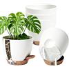 Anhow Vaso per Piante da Interno Set di 5, Vaso Autoirrigante, Bianco