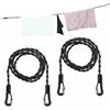 HUIHAOEU 2 Pezzi Stendibiancheria da Viaggio Portatile Clothesline con Ganci & Ventosa Elastico Corda Lavanderia per il Campeggio All'Aperto Viaggi Hotel