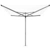 Brabantia - Stendibiancheria ad Ombrello Essential - 40m di Spazio per Stendere - Corde Resistenti ai raggi UV con Profilo Antiscivolo - Incluso Picchetto in Plastica 35mm - Metallic Grey - ø 192,5cm
