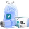 Plasticplace Code V Compatible (200 pezzi) Sacchetti per riciclaggio blu con coulisse per bidoni della spazzatura 4,2-4,8 galloni / 16-18 litri 37,5 x 71,1 cm