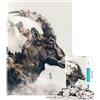 WGLINGX Puzzle da 1000 pezzi con maestoso stambecco di montagna sfida per l'intelligenza gioco avvincente antistress idea regalo (dimensioni 38x26cm)