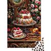 QHVMXCZB Torta di Frutta Tavolo Sfondo Floreale Vintage Puzzle 1000 Pezzi Carta Puzzle per Adulti Puzzle per Famiglia Relax Casa Regalo 70x50cm/1000pcs