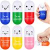 Meooeck 12 palline motivazionali a forma di pillola, idea regalo per | Palla antistress in schiuma con viso sorridente, forniture di supporto emotivo ispiratore, regali di ringraziamento per