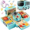 HONGTUO Autobus giocattolo con suoni e luci, giocattolo con volante, giocattoli per bambini con musica, regalo per 3-5 bambini e bambine