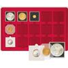 LINDNER Das Original Vassoio per 15 cornicette per Monete 50x50 mm, Rosso