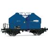 Rivarossi Hr6573 Fs Carro Silo 2 Assi 2 Cupole Ausiliare Livrea Blu Materiale Rotabile, Carri