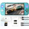 Coaptop Nuova console di gioco portatile M27, 128 GB di memoria interna con 30.000 giochi, sistema Linux, schermo IPS da 7 pollici, console portatile mini arcade tascabile, uscita HD (verde, 128 g)