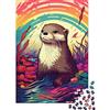 QHVMXCZB Lontra Puzzle per Adulti Puzzle 1000 Pezzi Carta Vivace Scena Sottomarina Arcobaleno Relax Famiglia Regalo Decorazione Domestica 38x26cm/1000pcs