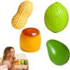 FRGITYGIFT 4PCS Crunchy Squishy Set, Realistico e carino Limone Arachidi Mango Budino Stress Ball, Slow Rising Pallina sensoriale croccante e dalla consistenza ideale come bomboniera per feste