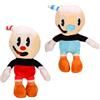 wiztex Cupp-Head and Mugg-Man Peluche - 23 cm - Juguete de Anime Lavable - Ojos Bordados (Video de Youtube) - Regalo para niños (2 Unidades)