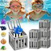 YILUHAOFA Giocattolo Subacqueo di Salvataggio, Set di Personaggi Subacquei Colorati con Animali, Giocattolo per la Piscina, Gabbia per Piscina con Animali Galleggianti，Grigio-6