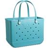 Tuxxjzm Borsa da spiaggia leggera da donna, in gomma, in EVA, grande, lavabile, in gomma, per palestra, spiaggia, piscina, Blu, Refer to