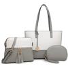 Miss Lulu Set Borse Donna 3 Pezzi in Pelle PU Nera con Tote Grande