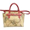 Alviero Martini 1A Classe Borsa a Mano Tracolla, Geo Classic Beige e Nero, Tessuto con Stampa Geografica, 26x11x9 cm, Tracolla Regolabile