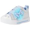 Skechers Sneaker da Ragazza Twinkle Sparks-Glitter Gems, Argento Sintetico Lt Blue Trim, 4 UK