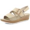 inblu Sandali Donna Con Doppio Strappo E Fibbia, Plantare Imbottito E Zeppa Leggera SandaliDonna