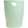 EXACOMPTA - Rif. 45380D - 1 cestino per carta con manici ECOBIN Autentik, grande capacità 15 litri, dimensioni 26,3 x 26,3 x 33,5 cm, per ufficio o casa, colore: verde salvia