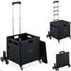 Relaxdays Carrello per Spesa Montascale, 35 kg Carico, Manico e Coperchio, Carrellino Trolley Portaspesa Saliscale, Nero