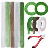 Allazone Kit Strumento Floreale, 5 Colori Stelo Filo Floreale Fiori Fioristi 26 Calibro, 5 Colori Nastri Floreali, Taglierina Floreale per Bouquet Floreale Wrap Floris
