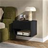 [en.casa] Comodino Sospeso da Parete con Cassetto 42x30x30 cm Nero