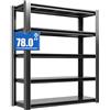 BIZOEIRON Scaffalatura in metallo da 198,1 cm di altezza, 1360,8 kg di peso, scaffale regolabile a 5 ripiani, scaffale industriale per garage, magazzino, camera da letto, cucina, 45,7 cm P x 47,5 W ×