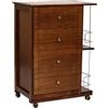 Liberoshopping Carrello Cassettiera da cucina Giada con PORTABOTTIGLIE e Piano in Ceramica 60x40xh86 (Noce)