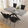 JIEXI Set tavolo e sedie allungabili, moderna tavola da pranzo allungabile e sedie da 4-6 posti, piano in MDF adatto per soggiorno, cucina, lunghezza 130-170 cm