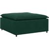 vidaXL Modulo Poggiapiedi Divano Modulare Verde Scuro 100x100x48 cm, Divano componibile, modulo poggiapiedi, Pouf in Velluto, Divano poggiapiedi, Pouf