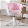Ya-Home Sedia Scrivania Cameretta, Sedie Bambini in Pelliccia, Rosa | Sedia Scrivania Bambina, Forma di Petalo per Studio, Altezza Regolabile con Ruote, Comoda Seduta Imbottita