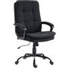 HOMCOM Sedia da Ufficio Ergonomica con Bracciolo 63x70x102-112 cm Nero | Schienale Alto, Poltrona da Ufficio Girevole, Poltrona PC, Funzione Oscillante, Altezza Regolabile