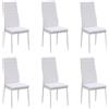 Stanew 588 - Sedia da pranzo, cucina o salotto, 6 pezzi, con gambe in metallo, imbottita, retrò con cuciture bianche, colore: bianco