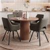 JIJIAN Sedie da Pranzo Girevoli 360° Set da 4 in Tessuto Tech, Marrone | Sedia da Cucina Moderna, Poltroncina Imbottita, Gambe in Metallo, Tessuto Tecnico, per Sala da Pranzo, Camera, Cucina