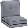 HOMCOM Sedia Lounge Pieghevole Pavimento, Morbida, 59x230x15cm, Grigia