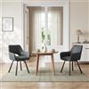 JIJIAN Sedie da Pranzo Girevoli 360° Set da 2 in Tessuto Tech, Grigio