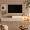 Yeutre Mobile TV da 200 cm con illuminazione a LED, mobile TV da salotto moderno, tavolo TV con 3 ante e ripiani in vetro, mobile TV per soggiorno e camera da letto, 200 x 39 x 42 cm